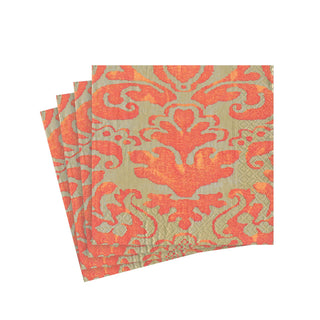 Palazzo Paper Cocktail Napkins in Coral - 20 Per Package 7969C