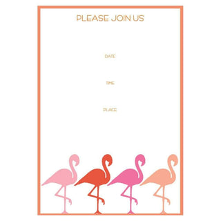 Caspari Flamingo Strut Invitations - 8 Fill-In Invitations & 8 Envelopes 85903E40