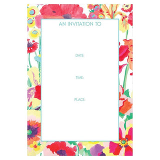 Caspari Secret Garden Invitations in Ivory - 8 Fill-In Invitations & 8 Envelopes 87907E40