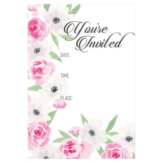 Caspari Flora Flora Invitations - 8 Fill-In Invitations & 8 Envelopes 89909E40