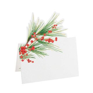 Caspari Berries and Pine Die-Cut Place Cards - 8 Per Package 90919P