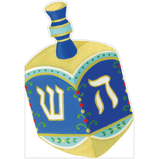 Dreidel Hanukkah Die Cut Greeting Card - 1 card with envelope