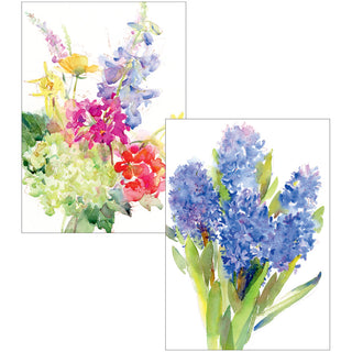 Handpainted Spring Flowers Assorted Boxed Note Cards - 8 Note Cards & 8 Envelopes