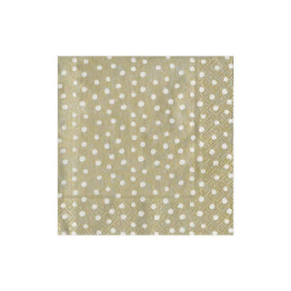 Caspari Small Dots Paper Cocktail Napkins in Platinum - 20 Per Package 9501C