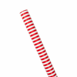 Caspari Club Stripe Reversible Gift Wrapping Paper in Red & Green - 30" x 8' Roll 9727RC