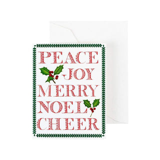 Caspari Yuletide Cheer Gift Enclosure Cards in Gold Foil - 4 Mini Cards & 4 Envelopes 9741ENC