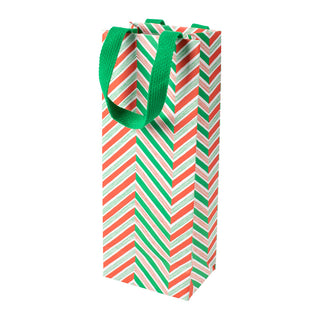 Candy Cane Stripes Wine & Bottle Gift Bag - 1 Each 9810B4