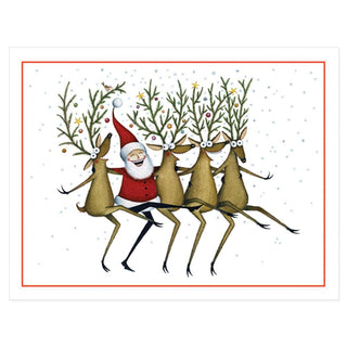 Christmas Can Can Embossed Boxed Christmas Cards - 10 Cards & 10 Envelopes