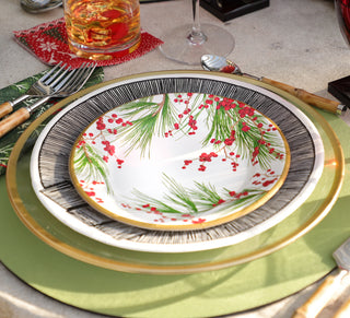 Acrylic Plate Charger in Clear with Gold Rim - 1 Each