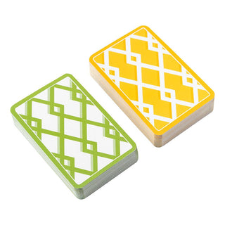 Caspari Trellis Bridge Gift Set - 2 Playing Card Decks & 2 Score Pads GS112