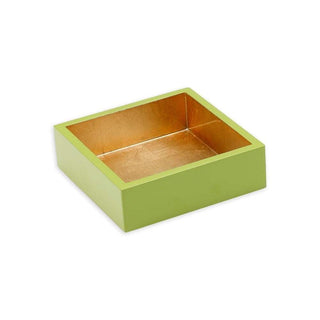 Caspari Lacquer Cocktail Napkin Holder in Sage & Gold - 1 Each HC14