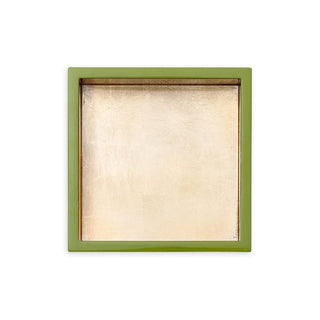 Caspari Lacquer Cocktail Napkin Holder in Sage & Gold - 1 Each HC14