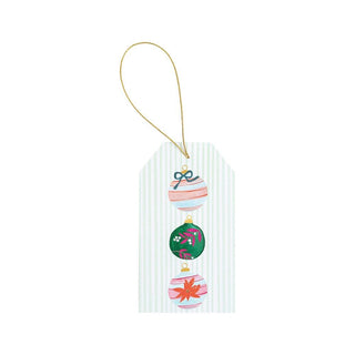 Caspari Painted Ornaments Classic Foil Gift Tags - 4 Per Package HT9797