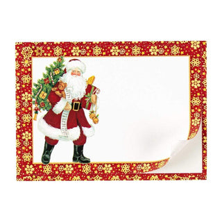 Caspari Lynn Haney Santa Self-Adhesive Labels - 12 Per Package LTAG077