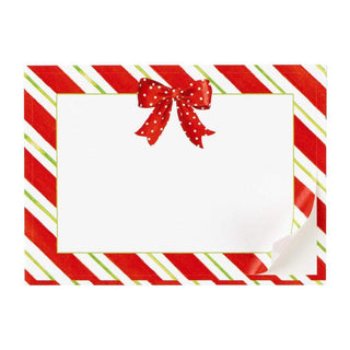 Caspari Candy Stripe Self-Adhesive Labels - 12 Per Package LTAG095