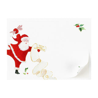 Caspari Dancing Santas Self-Adhesive Labels - 12 Per Package LTAG109