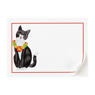 Caspari Caroling Cat Self-Adhesive Labels - 12 Per Package LTAG114