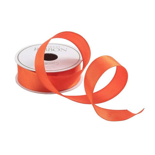 Caspari Narrow Solid Orange Satin Wired Ribbon - 8 Yard Spool R858