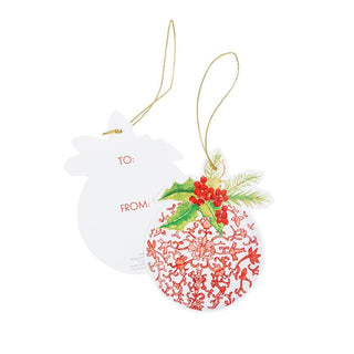 Caspari Porcelain Ornaments Die-Cut Gift Tags - 4 Per Package TAG9758
