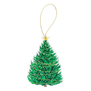 Caspari Christmas Tree with Lights Decorative Die-Cut Gift Tags - 4 Per Package TAG9771