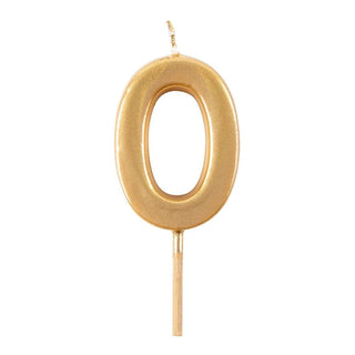 Number Candle 0-Gold Candle Birthday Number