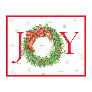 Joy Wreath Classic Christmas Cards - Includes 5 Cards & Envelopes