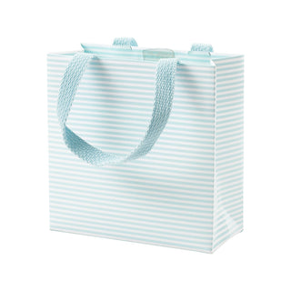 Mini Stripe Robin's Egg Gift Bag Sm Sq. 5 3/4X2 1/2 X 5 3/4