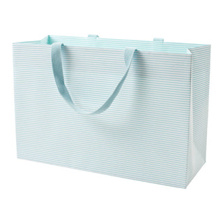 Mini Stripe Robin's Egg Gift Bag Xlg 15 X 10 X 6