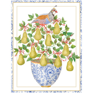 Partridge In A Pear Tree Blank Classic Christmas Cards - Includes 5 Cards & Envelopes