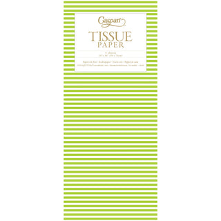 Mini Stripe Moss Green Tissue Pkg 4 Sheets