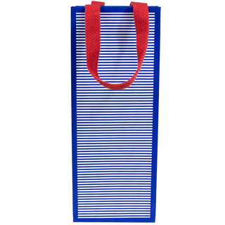 Mini Stripe Navy Bottle Bag 5 X 3 1/2 X 13