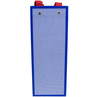 Mini Stripe Navy Bottle Bag 5 X 3 1/2 X 13