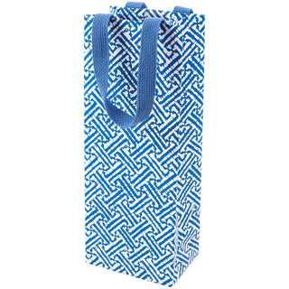 Fretwork Blue Bottle Bag 5 X 3 1/2 X 13