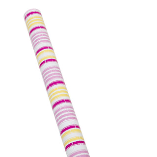 Bamboo Stripe Pink And Yellow Roll Wrap 30 Inch X 8Ft-2 Inch Core