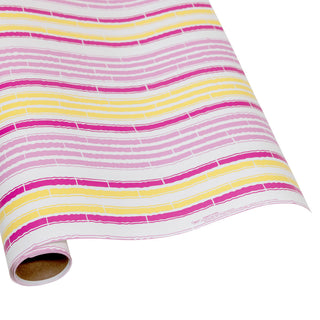 Bamboo Stripe Pink And Yellow Roll Wrap 30 Inch X 8Ft-2 Inch Core