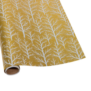 Winter Trees Gold/White Foil Emboss Roll Wrap 30 Inchx 6 Ft Foil-2 Core
