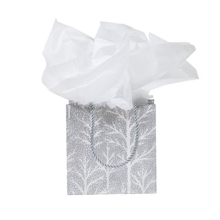 Winter Trees Silver Gift Bag Sm Sq. 5 3/4X2 1/2 X 5 3/4