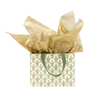 Deco Christmas Gold Gift Bag Sm 7 X 3 X 5 1/4