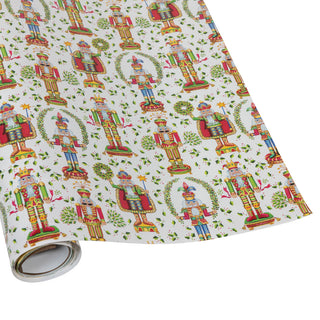 Nutcracker Christmas White Roll Wrap 30 Inch X 8Ft-2 Inch Core