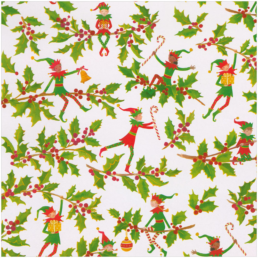 Jingle Elves Gift Wrap - One 76.2 cm X 2.44 m Roll