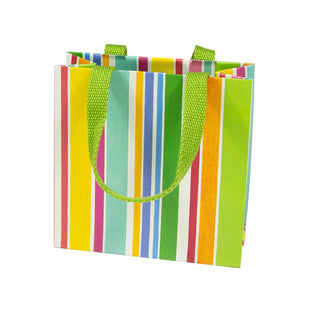 Cabana Stripe Bright Gift Bag Sm Sq. 5 3/4X2 1/2 X 5 3/4