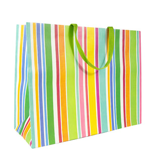 Cabana Stripe Bright Gift Bag Jumbo 20 X 16 X 8