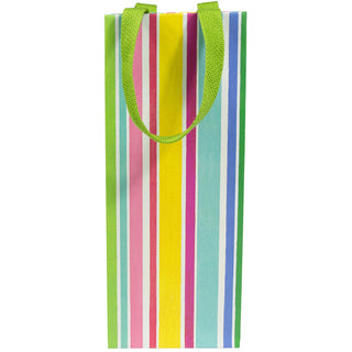 Cabana Stripe Bright Bottle Bag 5 X 3 1/2 X 13