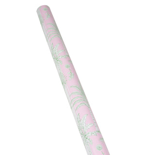 Southern Palms in Pink & White Gift Wrap - 1 Continuous Roll of Wrapping Paper