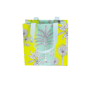 Southern Palms Turquoise & Lime Small Square Gift Bags - 1 Each