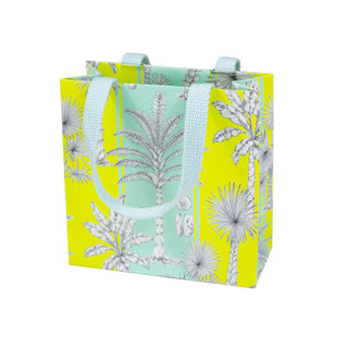 Southern Palms Turquoise/Lime Gift Bag Sm Sq. 5 3/4X2 1/2 X 5 3/4