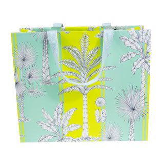Southern Palms Turquoise & Lime Large Gift Bags - 1 Each