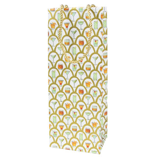 Deco Cocktails Bottle Bag 5 X 3 1/2 X 13