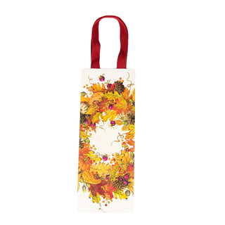 Autumn Garland Bottle Bag 5 X 3 1/2 X 13