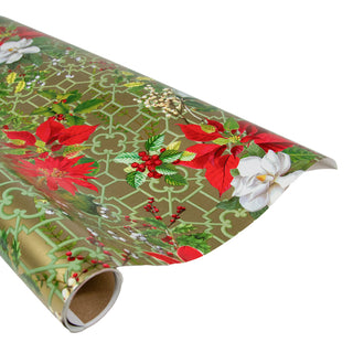 Christmas Garden Gold Roll Wrap 30 Inch X 8Ft-2 Inch Core